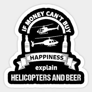 Helicopter Pilot Beer Flying Aviation Sticker